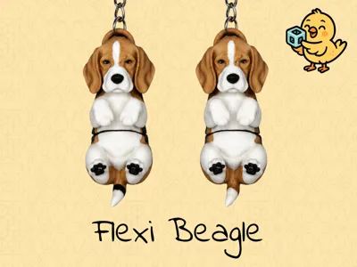Cute Beagle Keychain – Articulated Flexi Toy Dog