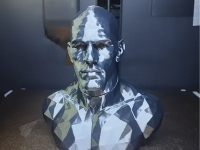 BUST ALEX PEREIRA MODERN ART - LOW POLY TRIBUTE