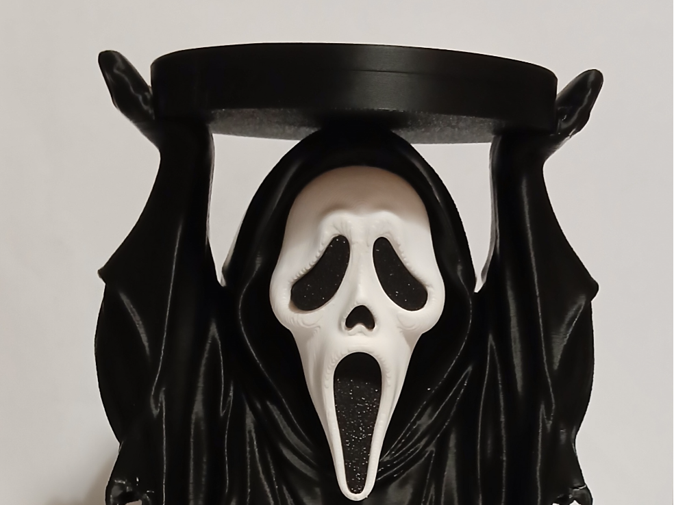 GHOST FACE CANDLE HOLDER WITH TEALIGHT CUTOUT - 1