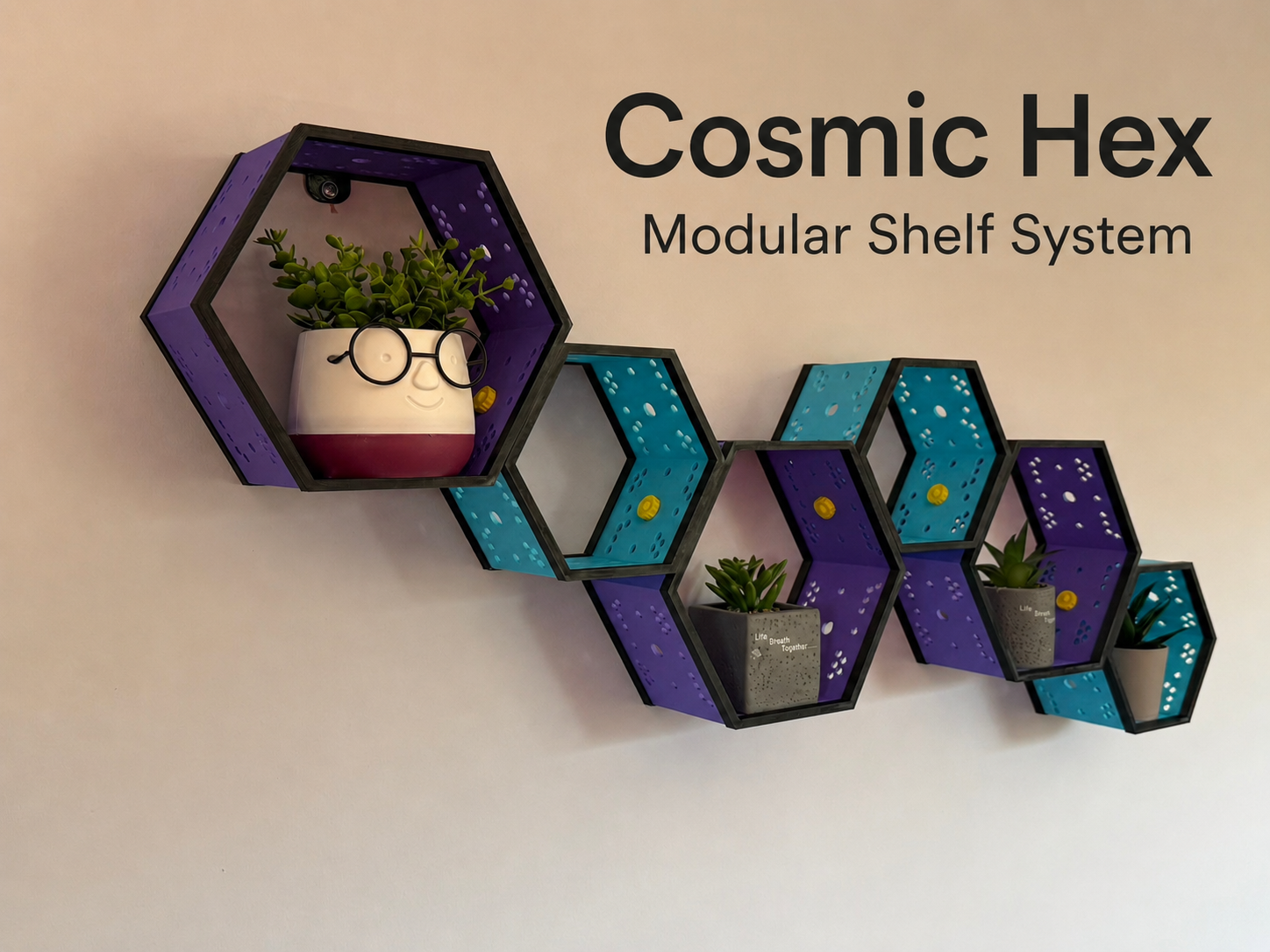 Miniatura 1 do modelo 3D Hex Modular Shelves