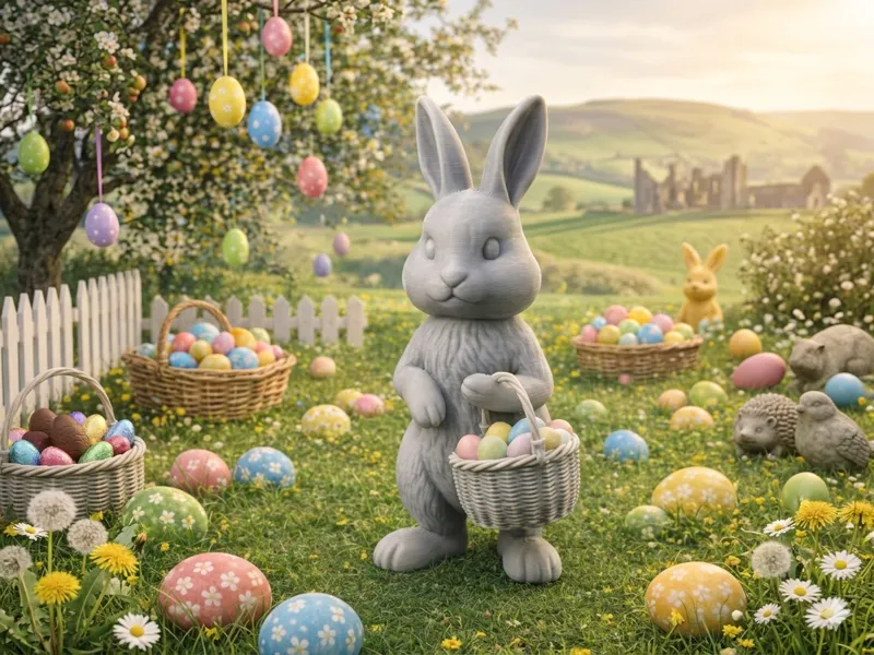 Deko Osterhase Frieda mit Korb