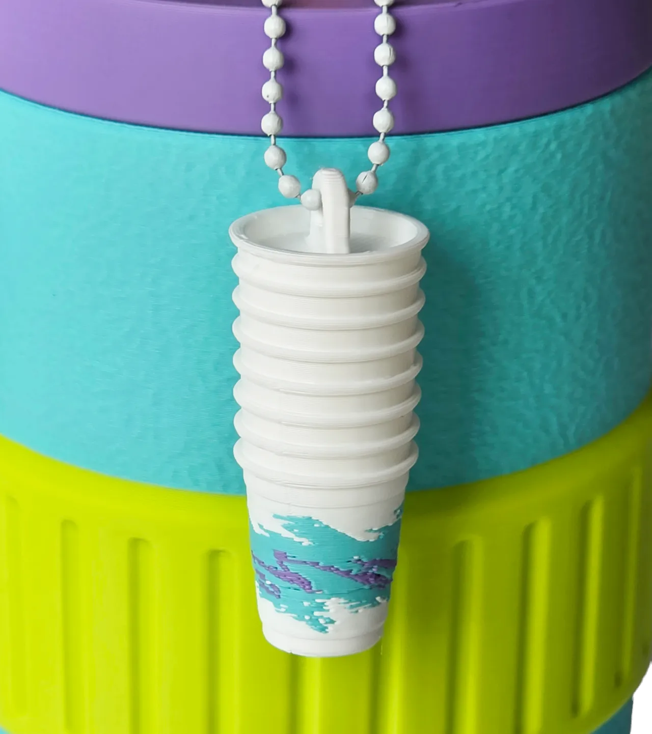 Paper Cups Stack Keychain, Jazz Solo 90s Print view 2