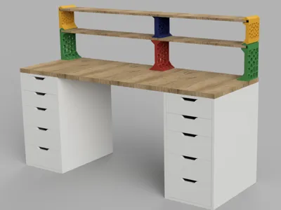 Stackable Modular Desk Shelf System