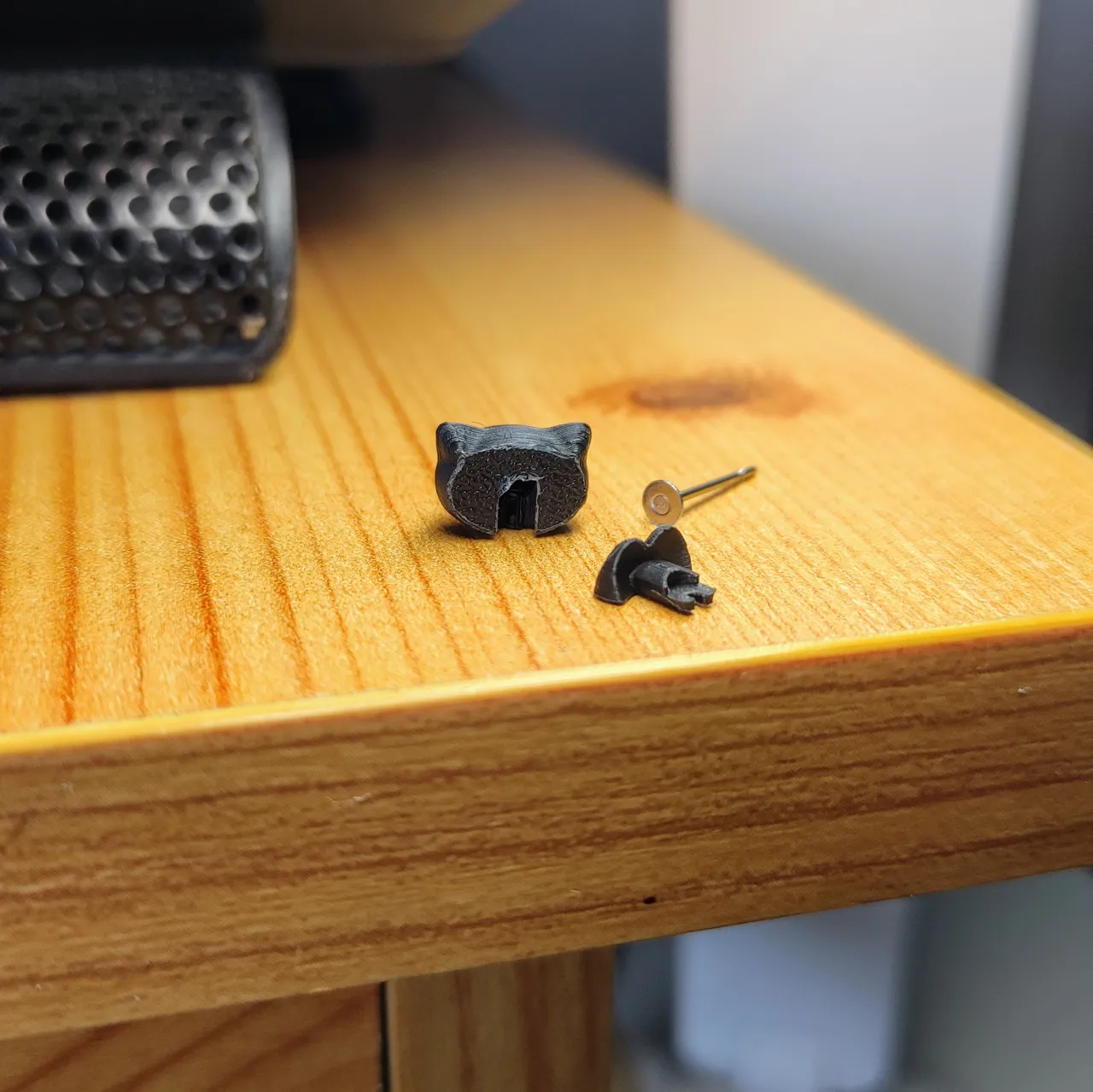 Cute Cat Earrings – 2-Part Print with Snap Fit view 3