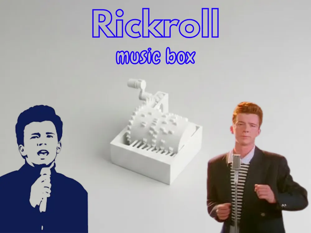 Caja o estuche: Rickroll music box / No supports. Referencia del modelo original.