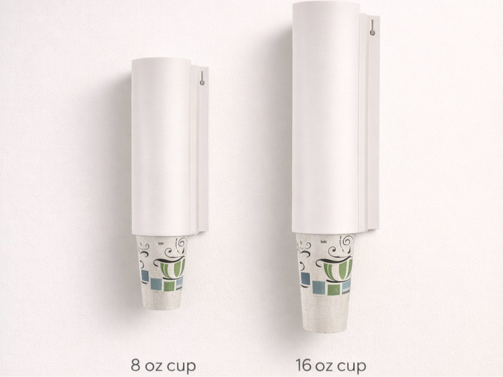 Universal Cup Dispenser (8 oz & 16 oz) W Lid