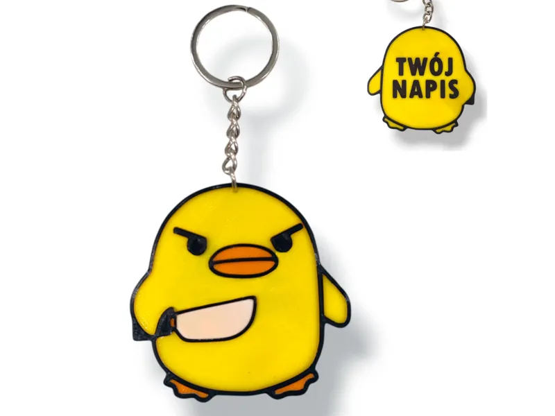 MEME DUCK Keychain +custom TEXT (+ no AMS version)
