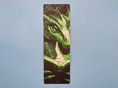 Emerald Dragon Reading Book Bookmark
