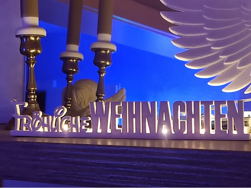 Fröhliche Weihnachten Schriftzug LED