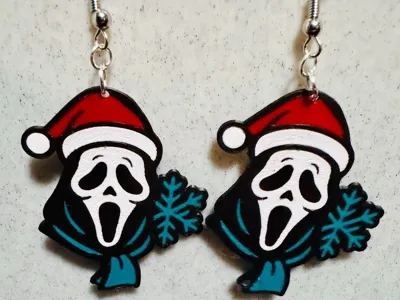 Ghostface Christmas Earrings