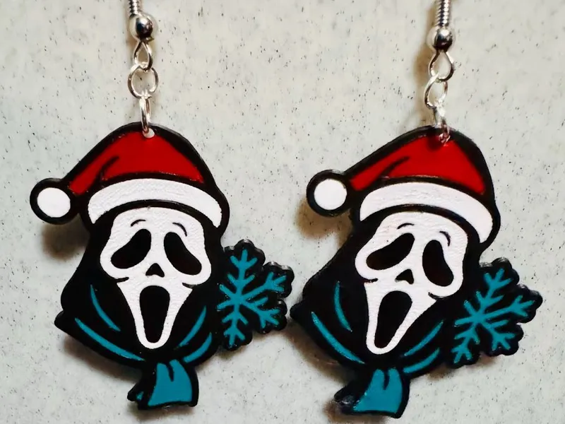 Ghostface Christmas Earrings