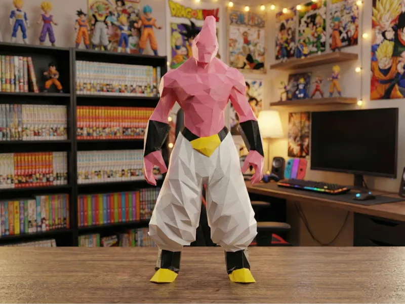 Majin Bu Figura Low Poly - Dragonball