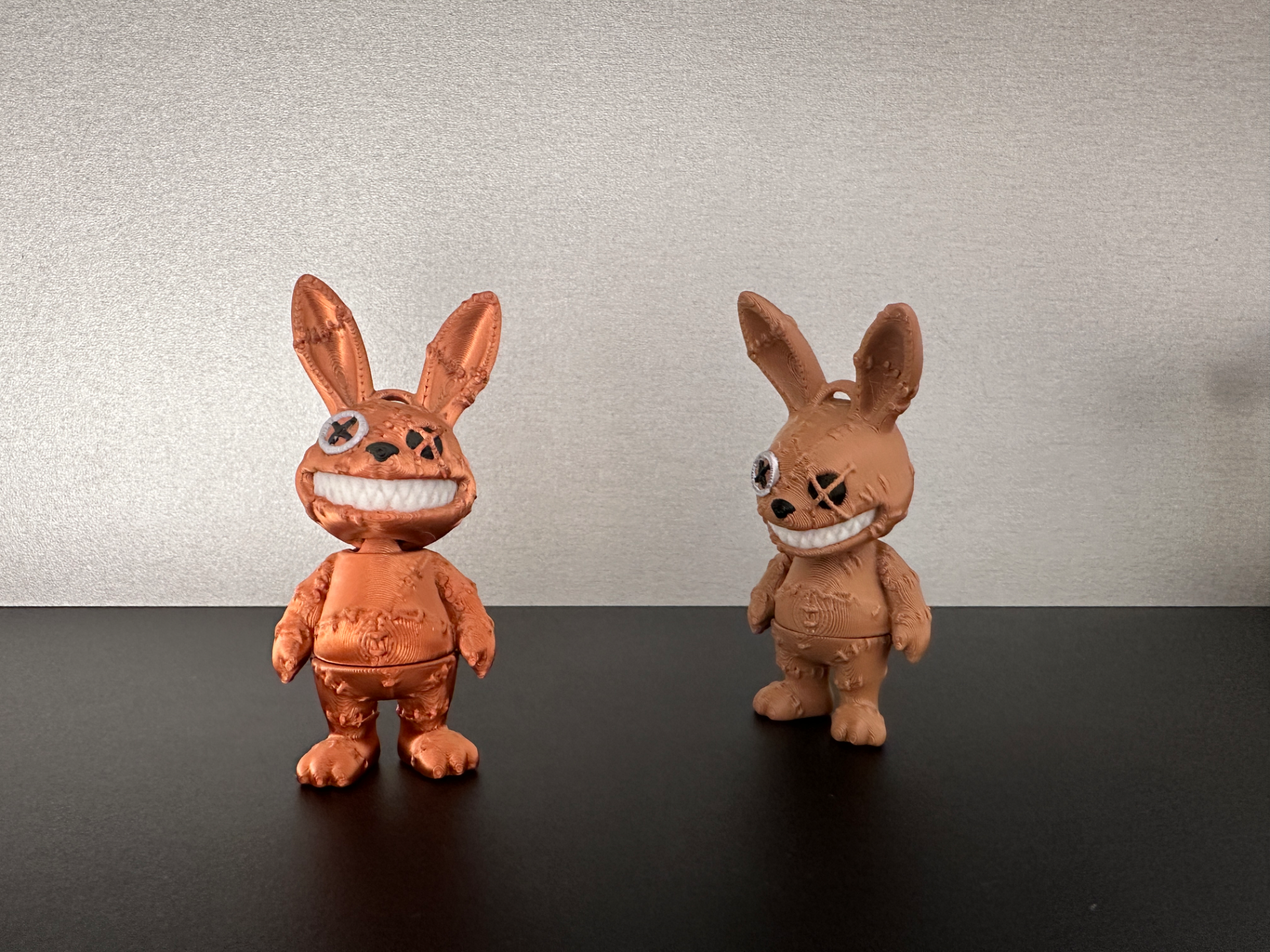 Scary flexi rabbit keychain