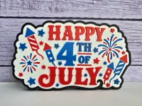 Happy 4th of July (Embossed)(Free Standing, Thin, Xtra Thin)