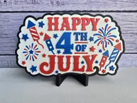 Happy 4th of July (Embossed) (Magnet)