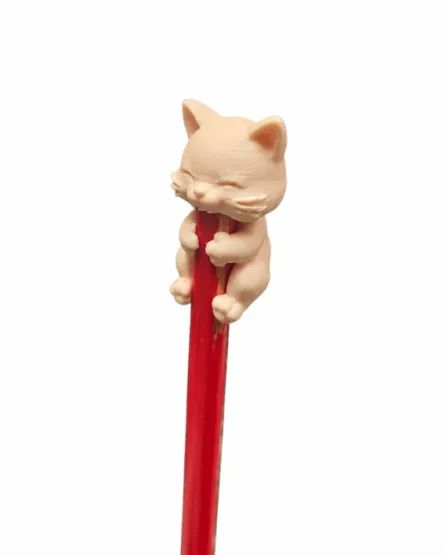 Cute Cat Pencil Topper - Free 3D Print Model - MakerWorld