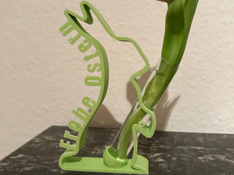 Hase mit Vase Frohe Ostern