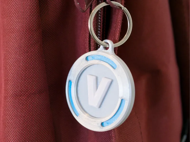 Fortnite V-buck Keychain