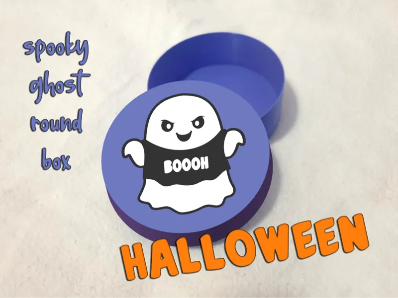 Halloween Spooky Ghost Round Box