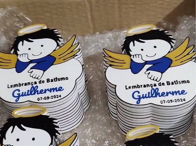 Íman presente Menino Anjo - Texto personalizável  