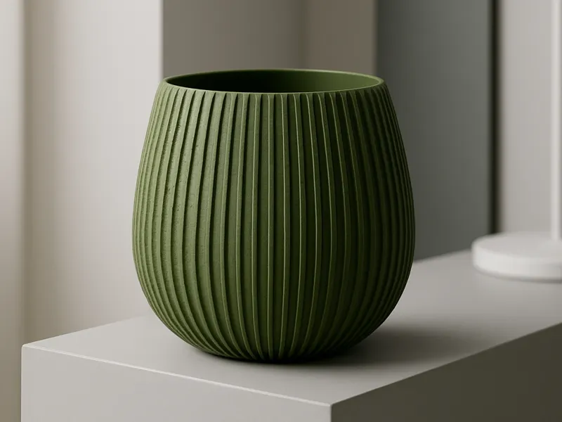 VerdeRib Planter - Modern fuzzy ribbed planter