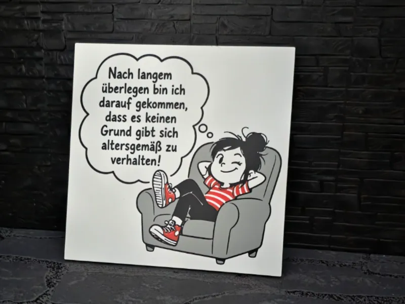 Kühlschrankmagnet Schild "altersgemäß"
