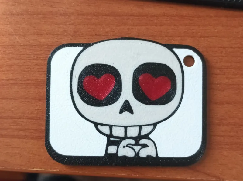 Clash Royale Skelly In Love Emote Keychain