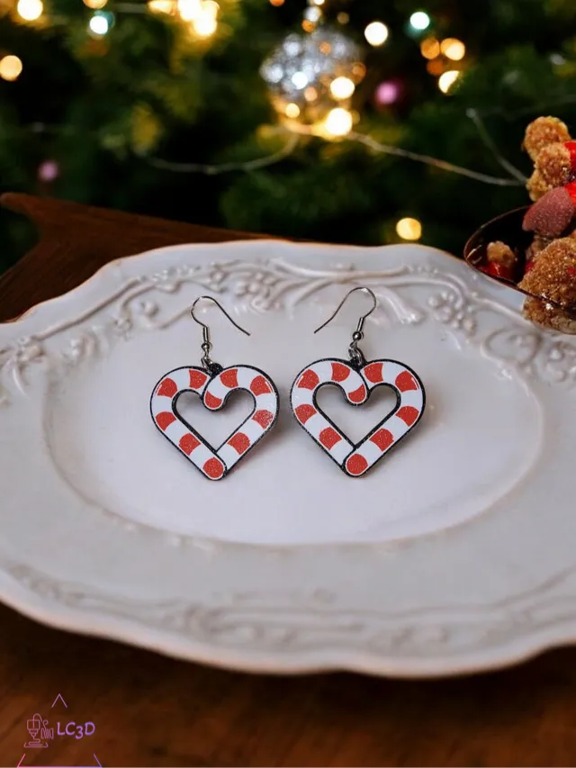 Heart of candy cane earrings