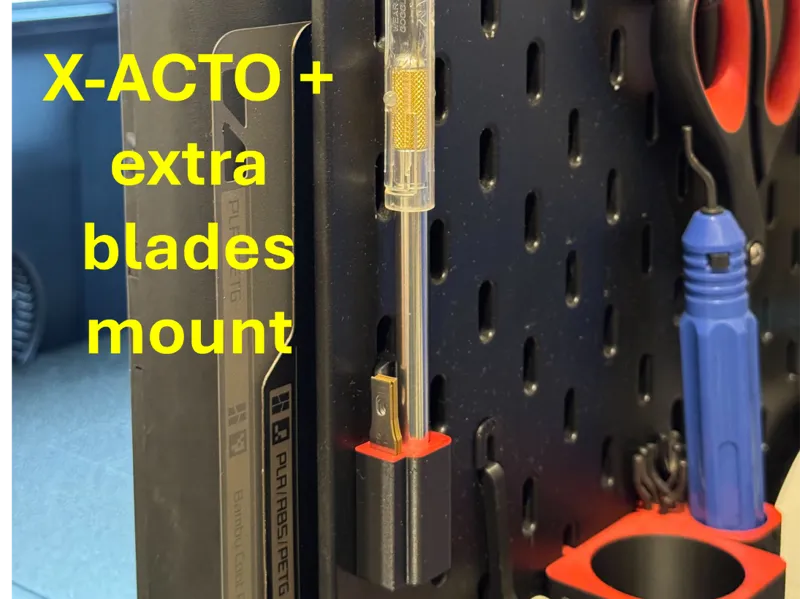 IKEA skadis xacto knife + replacement blades mount