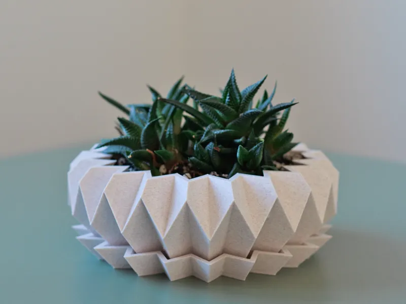 Origami Bloom – Geometric Succulent Planter & Tray