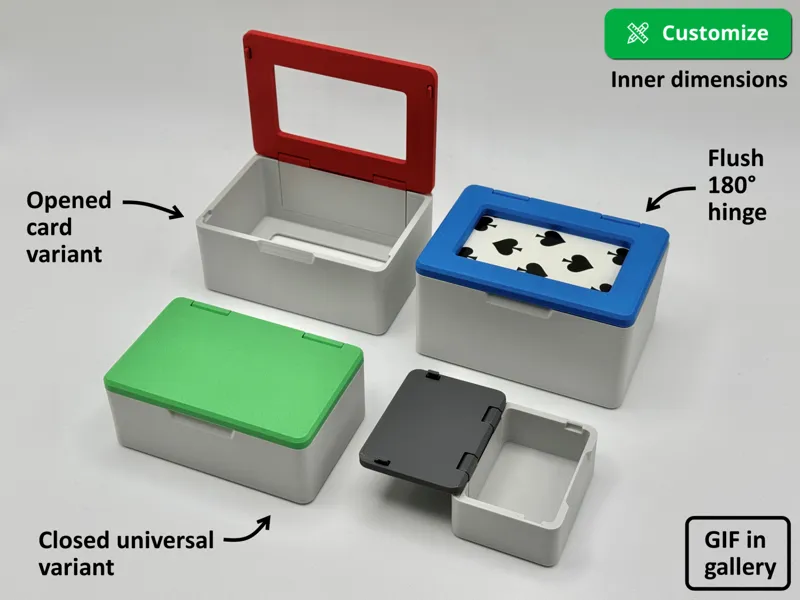 Parametric hinged box (with card variant) 