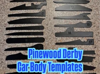 Numbered Pinewood Derby Car Body Template Tracers