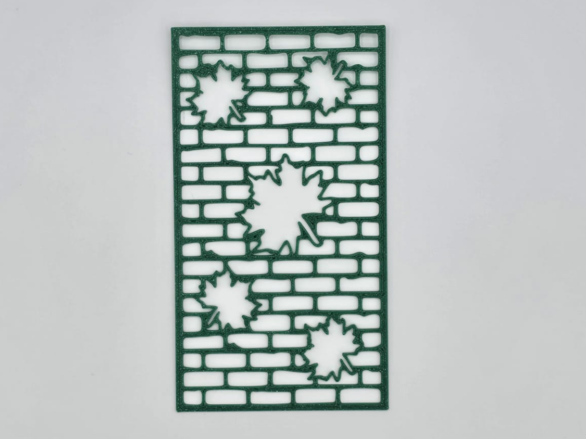 Brick Leaves Wall Stencil Template
