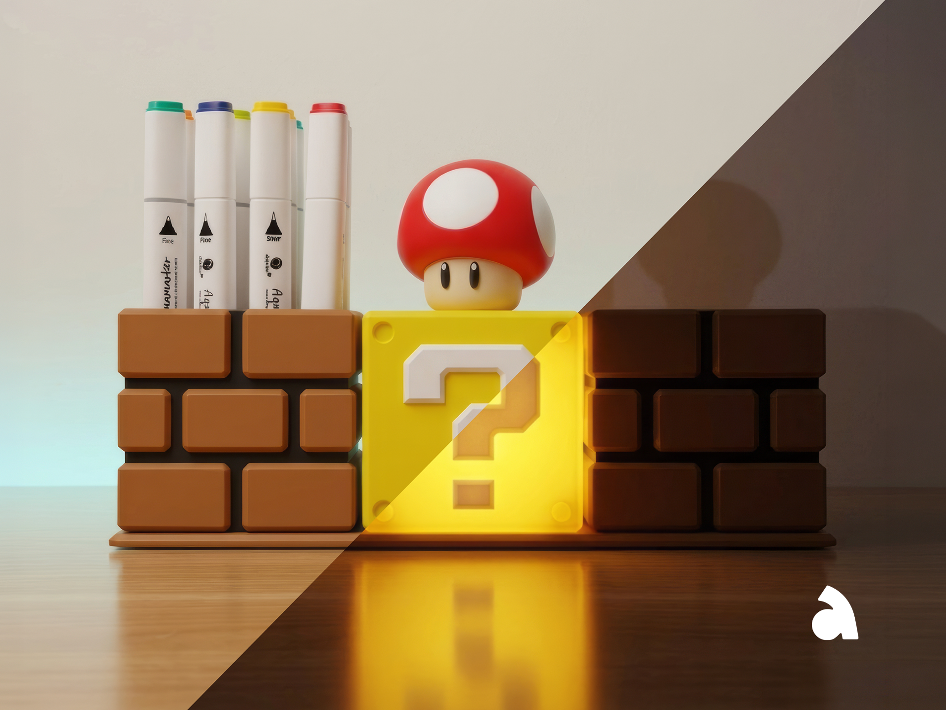 Retro Game- Brick Desk Organizer(LED Compatible)