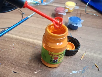 Stirring rod for model paints for cordless drills