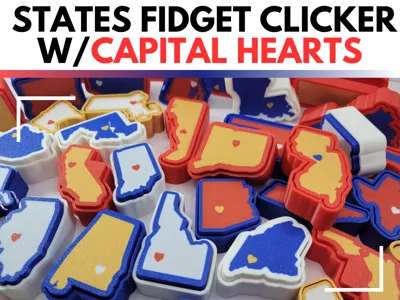 United States Fidget Clicker with Heart Capital