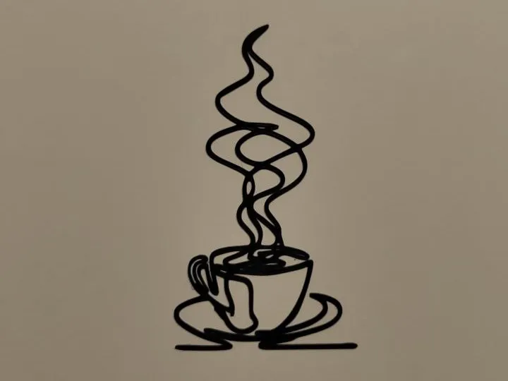 Décoration murale line art tasse de café
