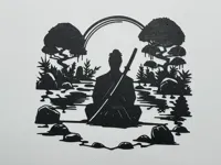 Décoration murale silhouette de samouraï — photo 2