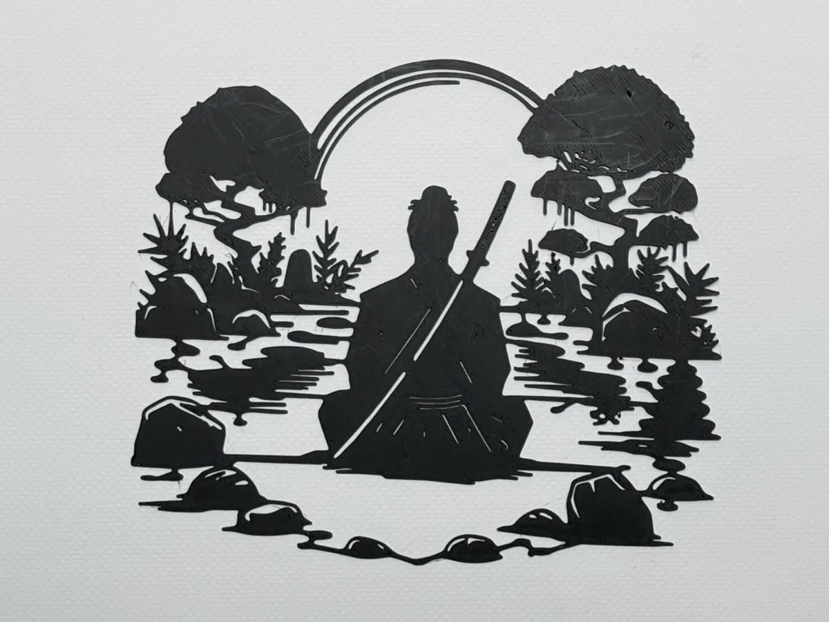 Décoration murale silhouette de samouraï