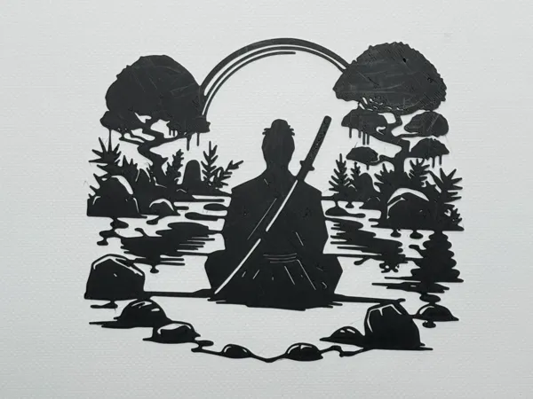Décoration murale silhouette de samouraï