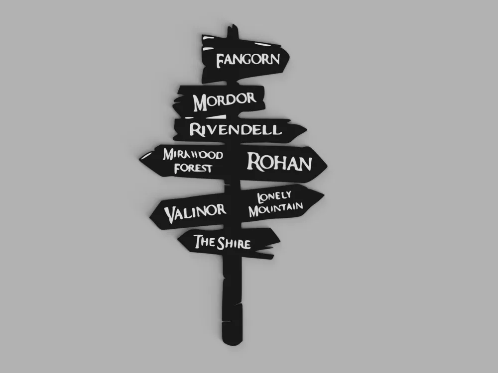 Lord of the Rings Signpost bookmark by jakubhroch MakerWorld