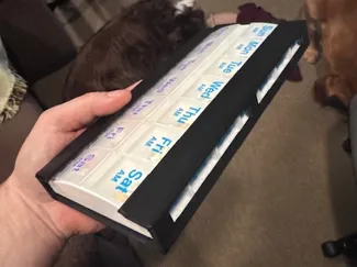 Pill box lock for traveling