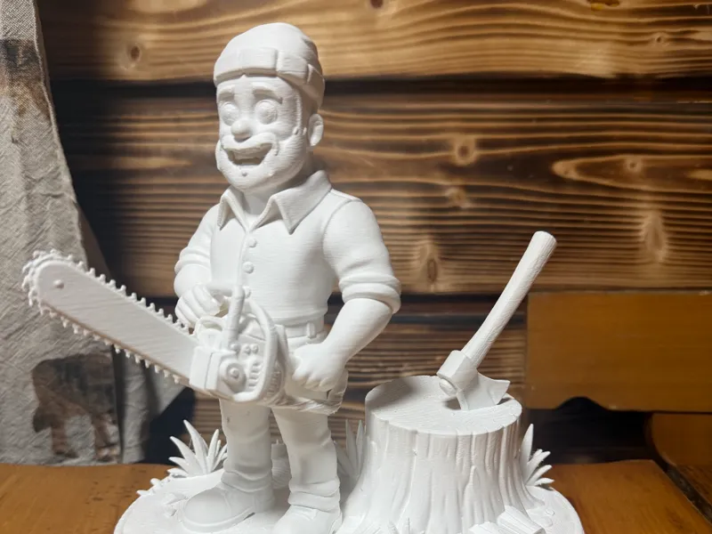 Cartoon Lumberjack with Chainsaw
