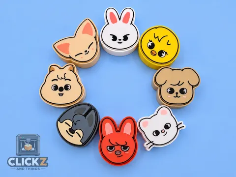 Objeto manipulable: KPop Band Stray Kids - SKZOO - Fidget Clickers — referencia de MakerWorld