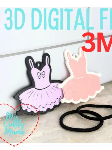 Accesorio para sujetar ligas de cabello: Ballet Tutus Hair Tie Keychain in 2 Styles — vista de referencia 2