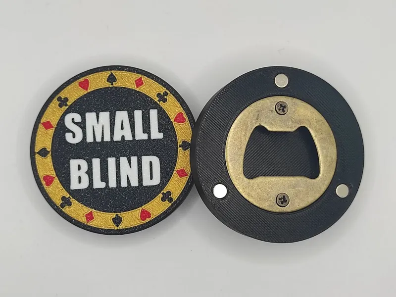 Magnetic Poker Bottle Opener - Small Blind Edition