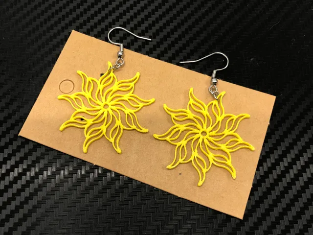 Sun mandala earrings no AMS 0,4 mm nozzle