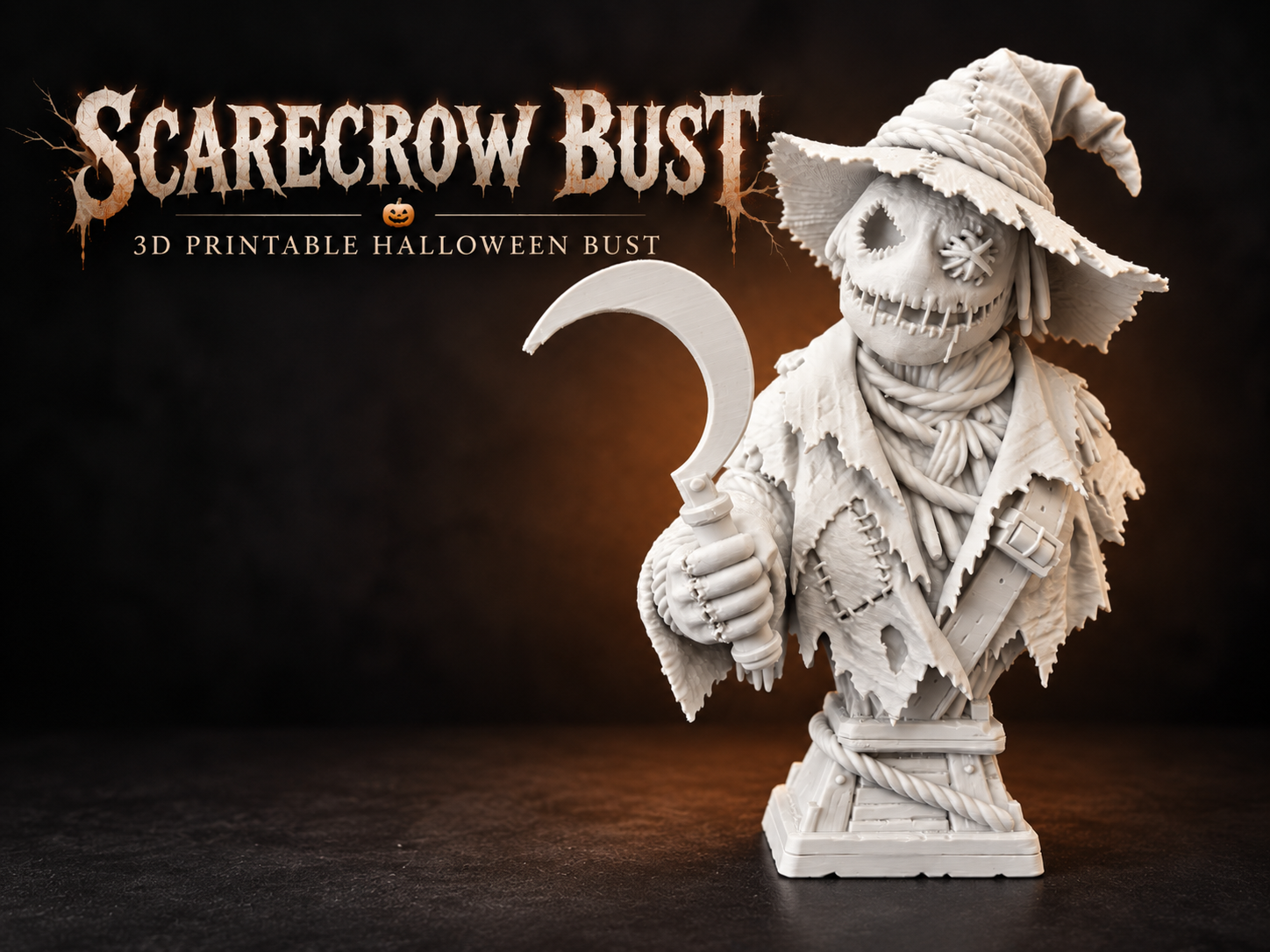 Creepy Scarecrow Bust – Halloween 3D Print - 1