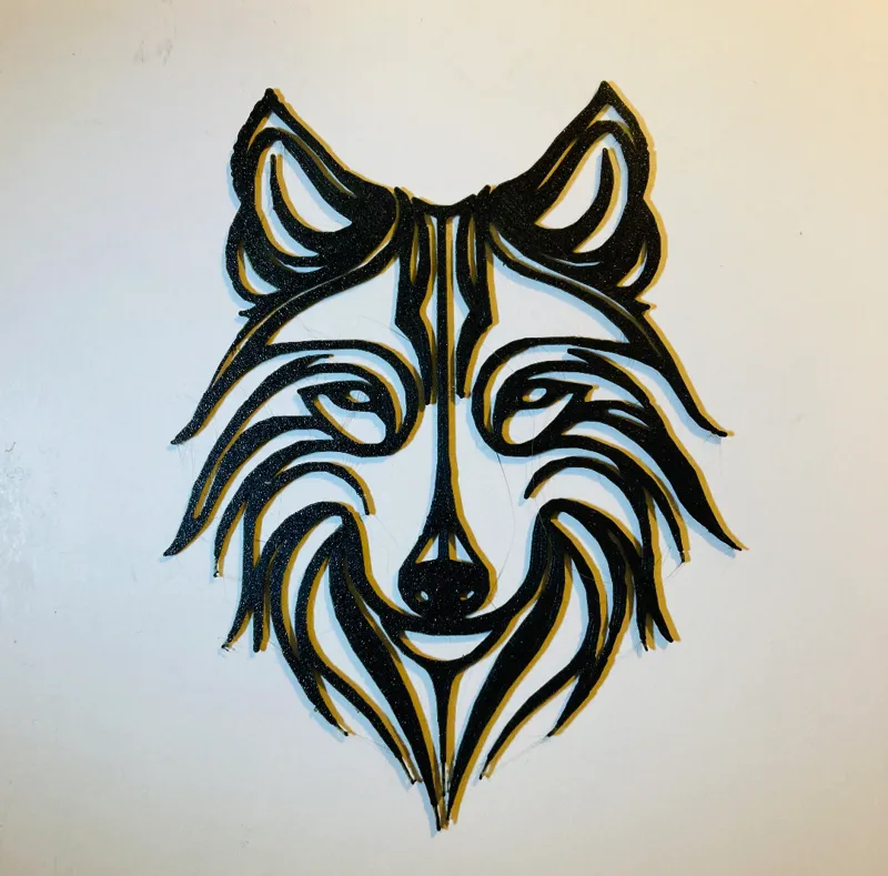 geometric wolf's head