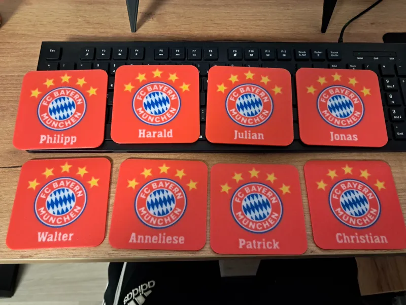 FC Bayern München Bierdeckel mit Namen